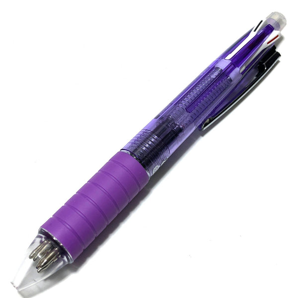 BAZIC 油性ボールペン 4+1 紫