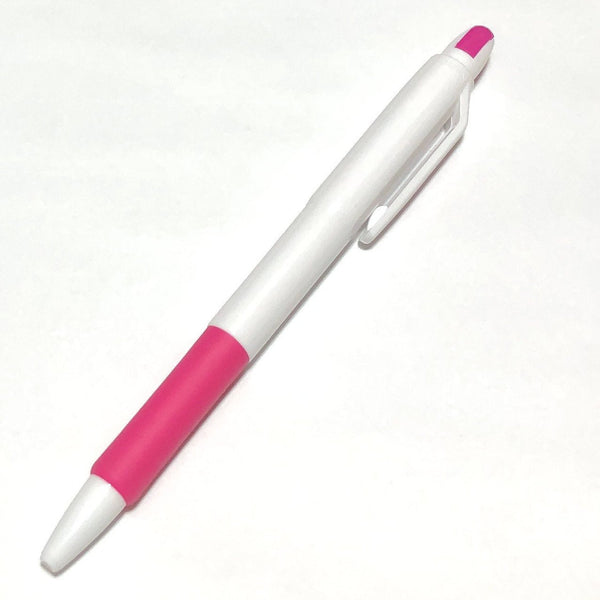 ジムノック0.7 油性ボールペン 白軸 インク色黒 グリップ色ピンク